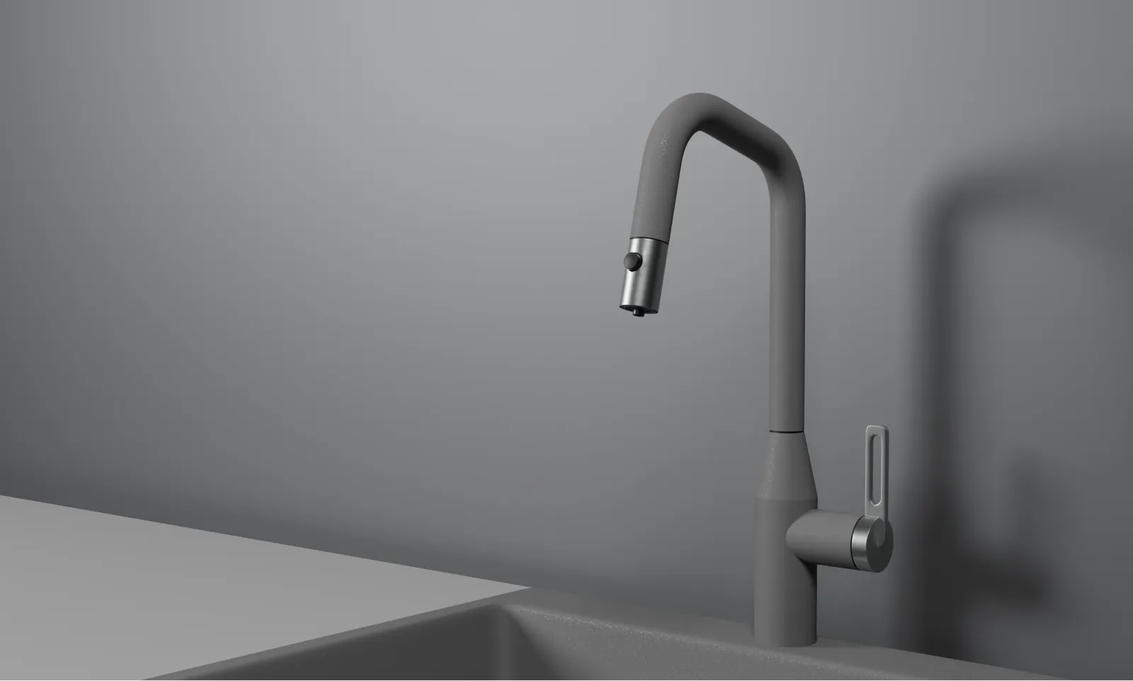 GR-8171, АЛЮМИНИУМ, СМЕСИТЕЛЬ КУХОННЫЙ С ВЫДВИЖНЫМ ИЗЛИВОМ