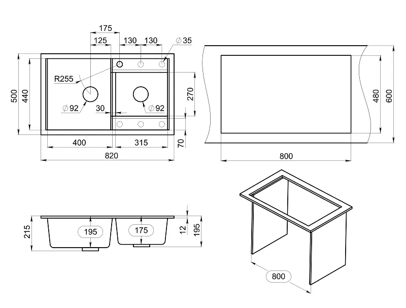 8201, АЛЮМИНИУМ, кухонная мойка, кварц