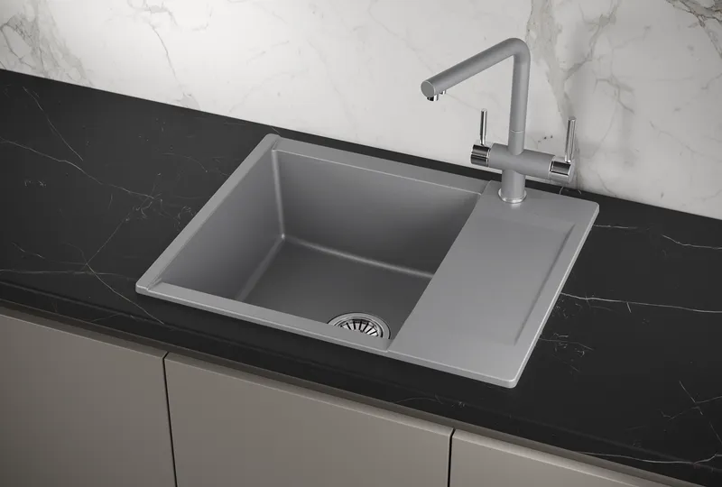 ES-6202, АЛЮМИНИУМ, кухонная мойка, кварц, ESTETICA