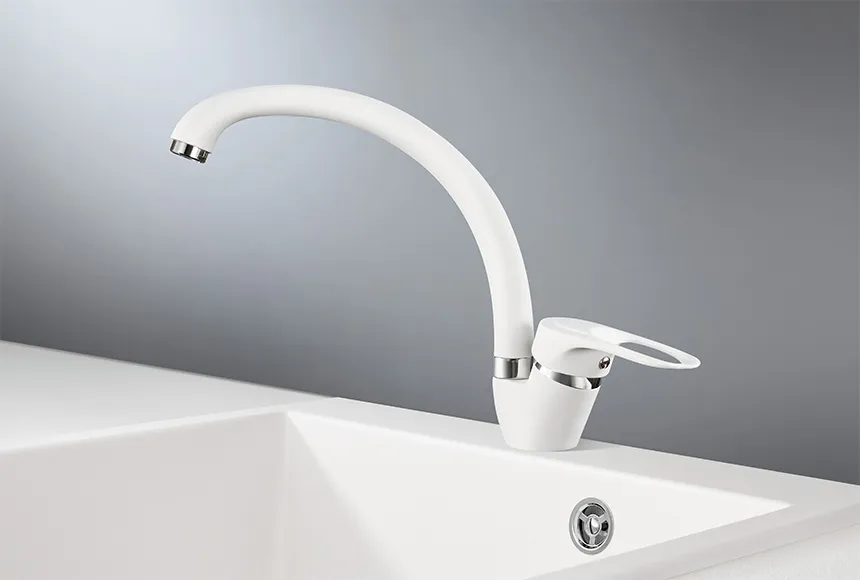 ST-03, БЕЛЫЙ СМЕСИТЕЛЬ КУХОННЫЙ