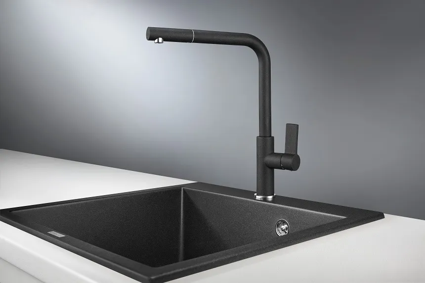 2502, ЧЕРНЫЙ, СМЕСИТЕЛЬ КУХОННЫЙ